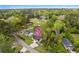 An aerial view showcasing the property's location within a lush, green neighborhood at 503 Alston St., Conway, SC 29527