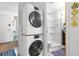 Modern stackable washer and dryer with easy access to bathroom and bedroom at 610 Putters Ln. # H-109, Little River, SC 29566