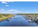Beautiful waterfront homes with private docks along a tranquil waterway and blue skies at 610 Putters Ln. # H-109, Little River, SC 29566