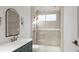 Modern bathroom featuring a glass-enclosed shower with stylish fixtures and a sleek vanity with marble countertops at 914 Perrin Dr., North Myrtle Beach, SC 29582