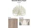 Second story foyer with a modern chandelier and shiplap ceiling detail at 914 Perrin Dr., North Myrtle Beach, SC 29582
