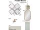 Powder room elements featuring floor tile, vanity, paint color, faucet, cabinet, and mirror at 914 Perrin Dr., North Myrtle Beach, SC 29582