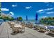 Relax on the pool deck with tables, chairs, and ocean views at 1105 S Ocean Blvd. # 502, Myrtle Beach, SC 29577