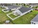 Aerial shot of a home's backyard with a white picket fence and patio area at 1130 Ganton Way, Myrtle Beach, SC 29588