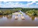 This aerial view shows a private community boat ramp offering easy access to the water at 120 Wraggs Ferry Rd., Georgetown, SC 29440
