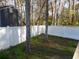White privacy fence encloses this backyard at 1208 Mackie Circle, Myrtle Beach, SC 29579