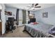 Spacious bedroom with a ceiling fan and a workspace with lots of natural light at 1340 Valor Rd., Conway, SC 29527