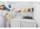 Well-organized laundry room with washer, dryer, water heater, and ample storage shelving at 1950 Bent Grass Dr. # K, Surfside Beach, SC 29575