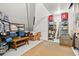 Basement storage with organized shelving, containers, and essential household items at 2039 Woodburn Dr., Myrtle Beach, SC 29579