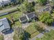 Aerial view showcasing a home with a well-manicured lawn and a driveway at 205 Lander Dr., Conway, SC 29526