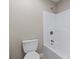 Clean, white tub and shower combination in a bathroom at 211 Oak Landing Dr., Conway, SC 29527