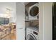 Convenient laundry closet features stacked washer and dryer for efficient space-saving at 212 Maison Dr. # M 303, Myrtle Beach, SC 29572