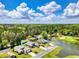 An aerial view of a charming home nestled in a golf course community with lush surroundings and a peaceful pond at 25 Bentley Ct., Pawleys Island, SC 29585