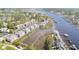 Aerial view of waterfront condos and boat docks along the waterway at 4409 Eastport Blvd. # E2, Little River, SC 29566
