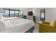 Comfortable bedroom featuring two queen beds, desk, and a balcony view at 7200 N Ocean Blvd. N # 439, Myrtle Beach, SC 29572
