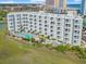 Beautiful aerial view of condo building with pool and spa at 9400 Shore Dr. # 725, Myrtle Beach, SC 29572