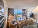 Inviting living room featuring ocean views, comfortable seating and stylish decor at 9820 Queensway Blvd. # 607, Myrtle Beach, SC 29572
