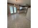 Traditional kitchen with white appliances, cabinets, and patterned wallpaper at 1014 Mimosa Ct., Conway, SC 29527
