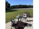 Backyard patio area with outdoor furniture, offering a peaceful space for relaxation and enjoying nature at 1210 Horry Rd., Aynor, SC 29511