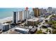 Great aerial view of this condo building that shows the proximity to beach, nearby restaurants, and shopping at 2701 N Ocean Blvd. # 1154-60, Myrtle Beach, SC 29577