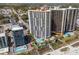 Aerial view of the condo building, pool, beach access, and beach. Perfect place to spend your vacation at 2701 N Ocean Blvd. # 1154-60, Myrtle Beach, SC 29577