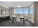 Bright dining room featuring a modern table and chairs with floor to ceiling views at 107 S Ocean Blvd. # 1201, Myrtle Beach, SC 29577