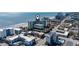 Beautiful aerial view showcasing the condo building and ocean front location at 1105 S Ocean Blvd. # 422, Myrtle Beach, SC 29577