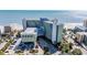 Stunning aerial shot of the condominium building with beautiful ocean view at 1105 S Ocean Blvd. # 422, Myrtle Beach, SC 29577