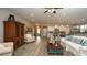 View of the open living space featuring a well-equipped kitchen, comfortable seating, and stylish decor at 1804 Hardwood Ct., Conway, SC 29526