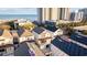 An aerial view of the new construction community showcases lovely homes near the coast at 201-F Madison Ct., Myrtle Beach, SC 29577