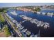 Aerial view of a marina filled with boats and yachts in Grande Dunes, Myrtle Beach, South Carolina at 2151 Bridgeview Ct. # 3-305, North Myrtle Beach, SC 29582