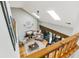 High-angle view of the living room with skylights and ceiling fan at 220 Clubhouse Dr. # 20B, Sunset Beach, NC 28468