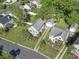 Aerial view of the house with mature landscaping and a long driveway, in a desirable neighborhood at 405 Emerson Dr., Myrtle Beach, SC 29579