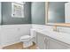 Bathroom featuring a white vanity, chrome fixtures, and a soft gray wall color at 405 Emerson Dr., Myrtle Beach, SC 29579
