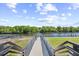 Picturesque boardwalk leading to a calm river surrounded by lush greenery and trees at 422 Harbour View Dr., Myrtle Beach, SC 29579