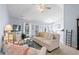 Inviting living room with vaulted ceilings, neutral color palette, and an open floor plan at 466 Wampee St. Nw, Calabash, NC 28467