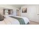 Cozy bedroom featuring bright, grid pattern bedding and ample closet space at 500 Scarlet Sage Dr., Conway, SC 29527
