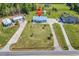 Aerial view of property with long driveways and multiple outbuildings at 5086 Highway 319 E, Conway, SC 29526