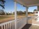 View from patio overlooking a golf course, mature trees, and residences on a sunny day at 573 Blue River Ct. # 8-H, Myrtle Beach, SC 29579