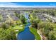 Scenic aerial view of a golf course, water features, and surrounding homes at 679 Riverwalk Dr. # 201, Myrtle Beach, SC 29579