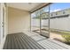 Screened patio with composite decking and view of the backyard at 800 Monarch Dr. # 46, Myrtle Beach, SC 29588