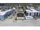 Aerial view of multiple condos and beach access with pool area and stunning ocean views at 806 N Waccamaw Dr. # 104, Murrells Inlet, SC 29576