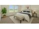 Staged bedroom featuring a bed, bench, side tables, lamps and large plant at 820 S Midway Hwy., Johnsonville, SC 29555