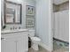 Well-lit bathroom featuring a single vanity and a shower-tub combination at 8418 Cape Dutch Loop, Myrtle Beach, SC 29572