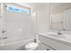 Clean, bright bathroom with a sink and a bathtub-shower at 875 Owls Nest Dr., Conway, SC 29527