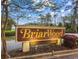 Elegant Briarwood community sign, showcasing the neighborhood's classic and welcoming atmosphere at 915 Cedarwood Circle, Myrtle Beach, SC 29572