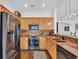 Close-up view of kitchen featuring stainless steel appliances and granite countertops at 174 Seville Dr., Murrells Inlet, SC 29576