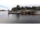 View of a private boat dock with slips, providing convenient access to the waterway for boating enthusiasts at 4017 Chalmers Ct., Myrtle Beach, SC 29579