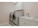 Functional laundry room with modern washer, dryer, and white cabinets at 4017 Chalmers Ct., Myrtle Beach, SC 29579