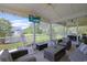 Relaxing screened porch with comfortable seating and great views of the backyard at 4017 Chalmers Ct., Myrtle Beach, SC 29579